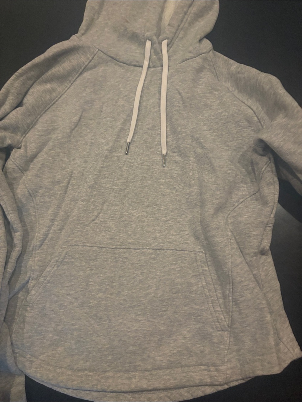 Heather Gray Pullover Hoodie with Drawstring